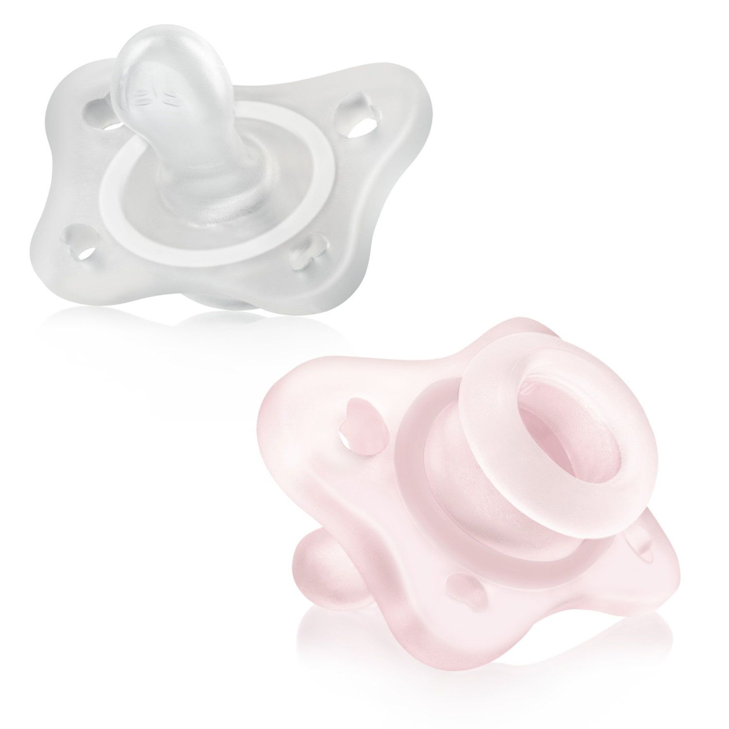 Chicco - gommottino silicone rosa 0 -2m 2pz - Chicco