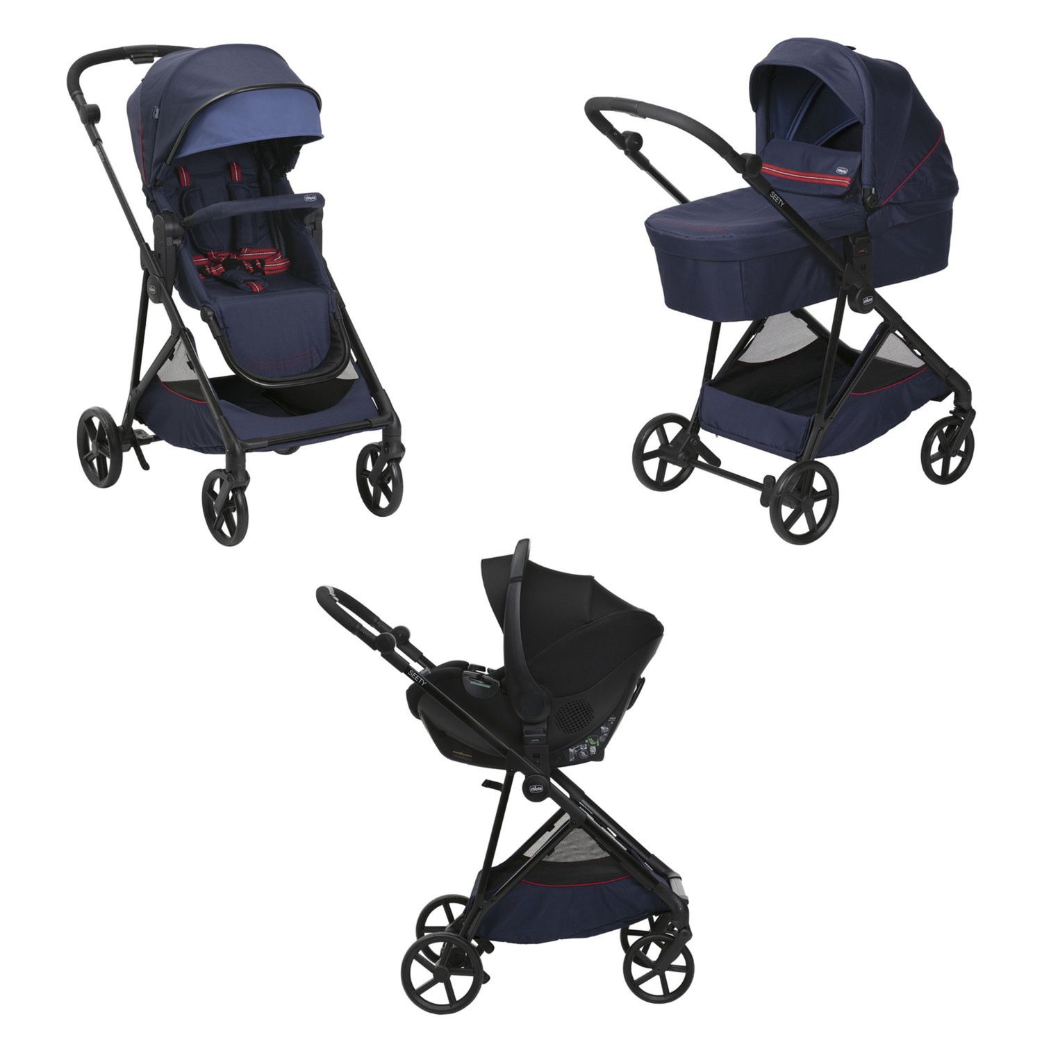 Trio seety oxford blu con kory essential - Chicco