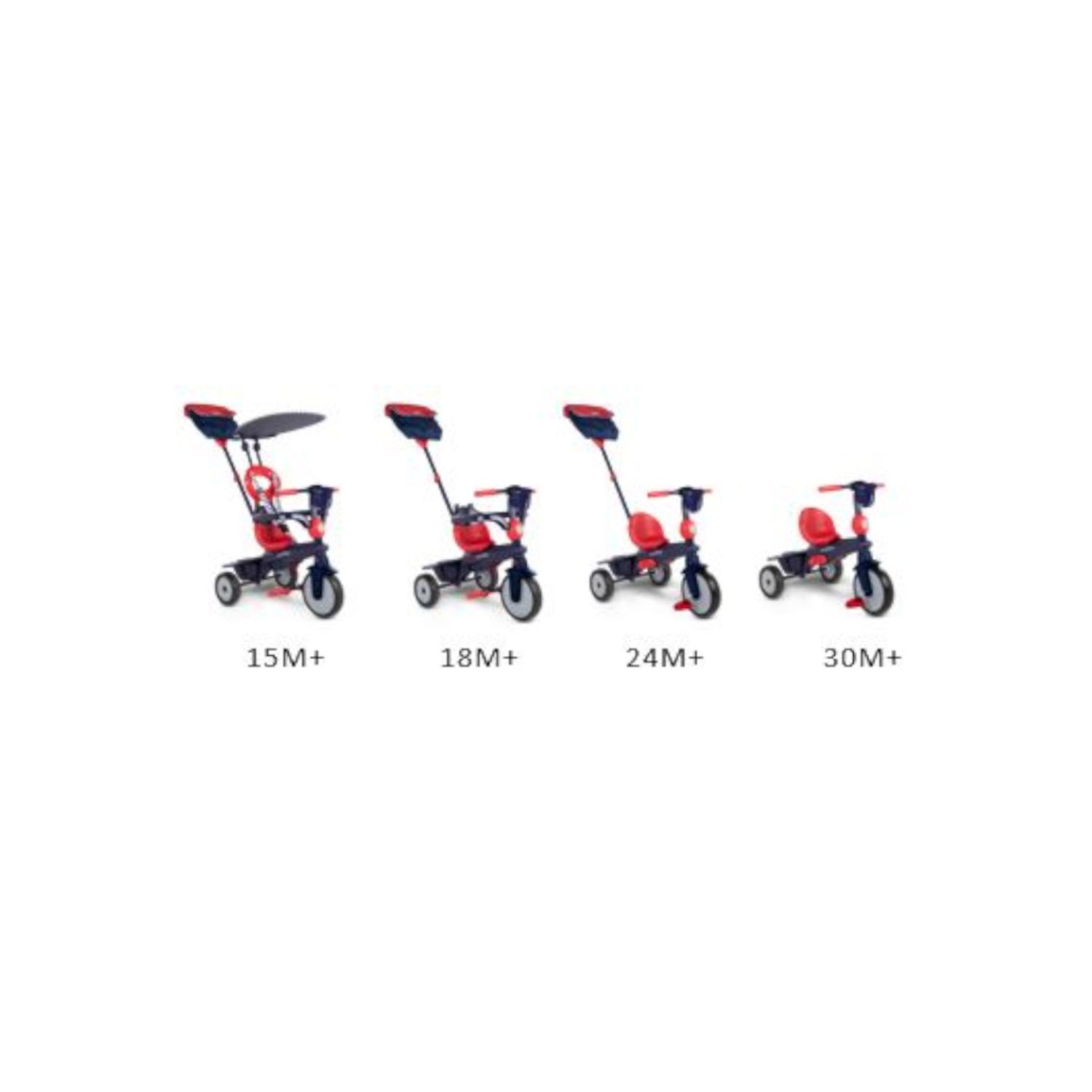 Tiriciclo 4 in 1 vanilla rosso e blu navy - smart trike - Smart Trike