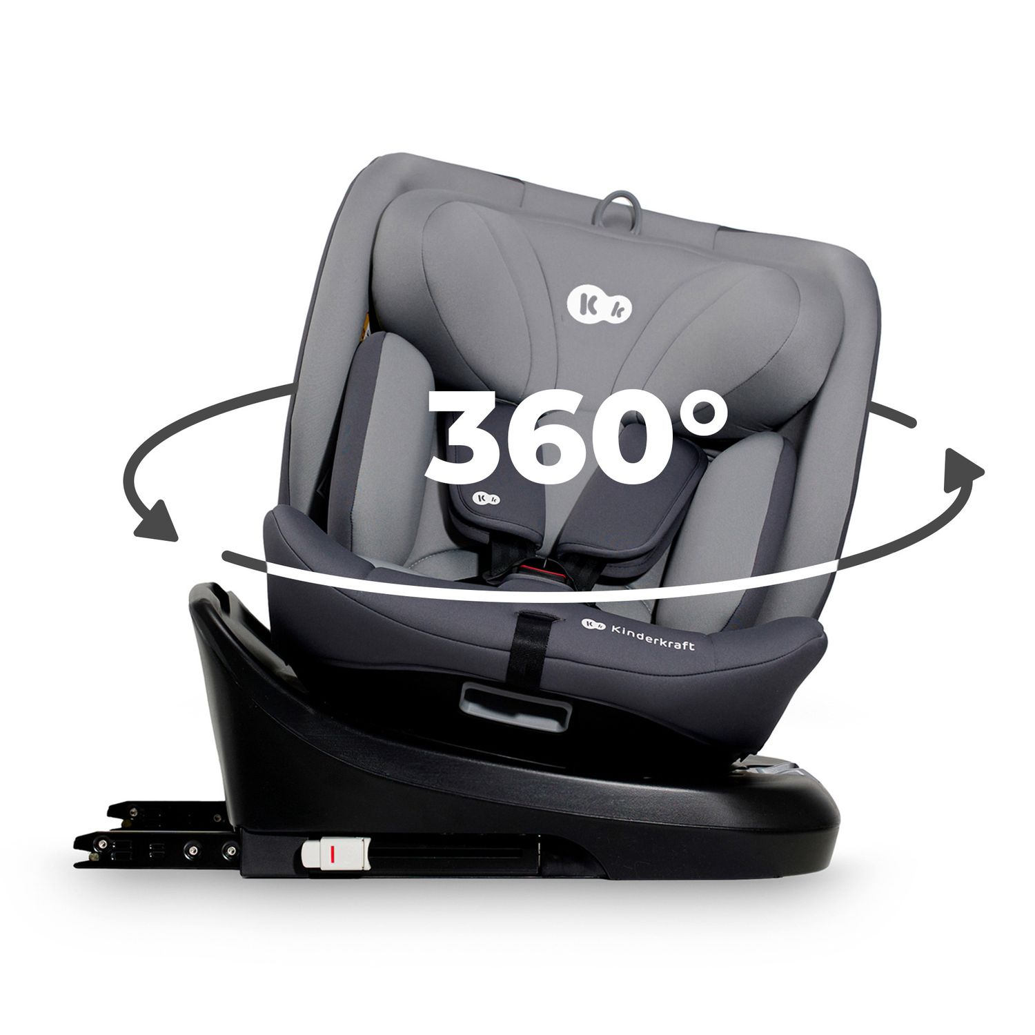 Kinderkraft seggiolino auto i-grow i-size grey 40-150cm con base girevole - KinderKraft