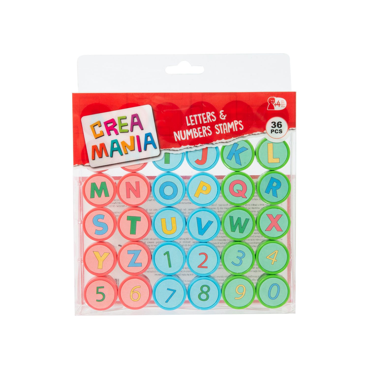 Set timbrini lettere e numeri - 36pezzi - crea mania - Creamania