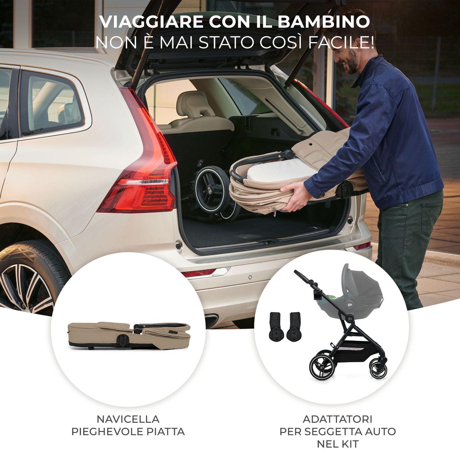 Kinderkraft passeggino 2in1 yoxi beige - KinderKraft