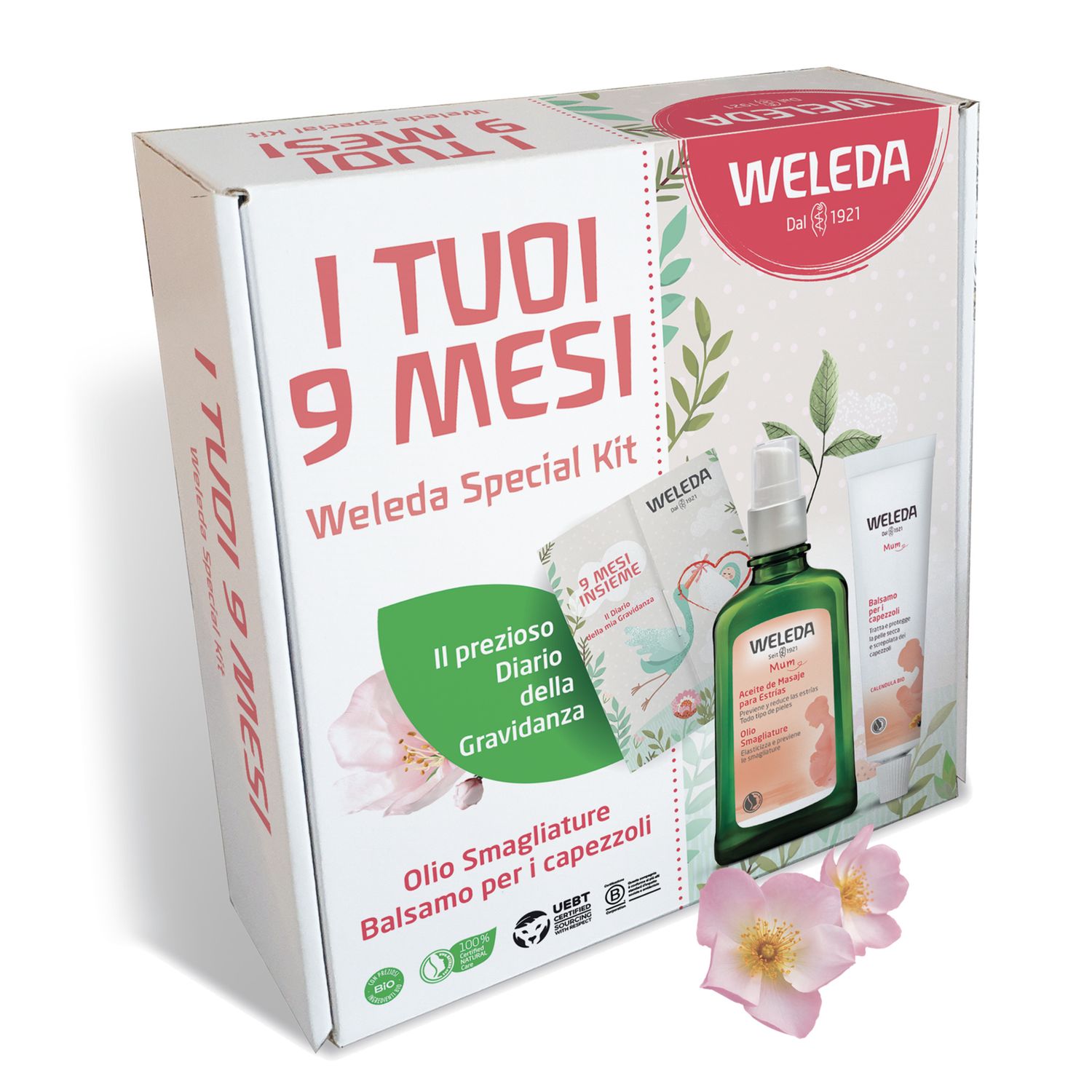 Weleda kit mamma i tuoi 9 mesi (olio smagliature + balsamo capezzoli +diario gravidanza) - Weleda
