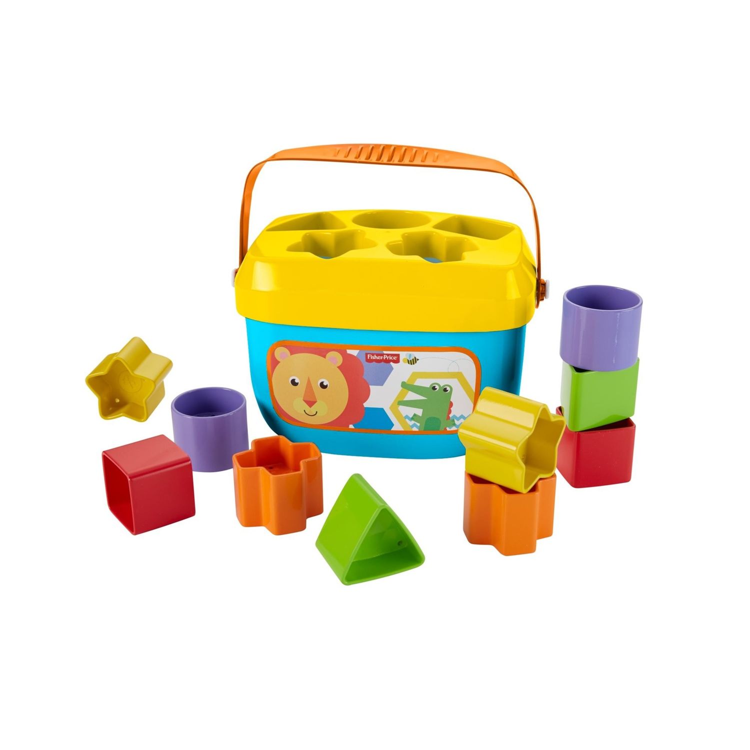 Fisher-price, secchiello con formine, 10 blocchi colorati, per bambini dai 6 mesi in su - Fisher-price