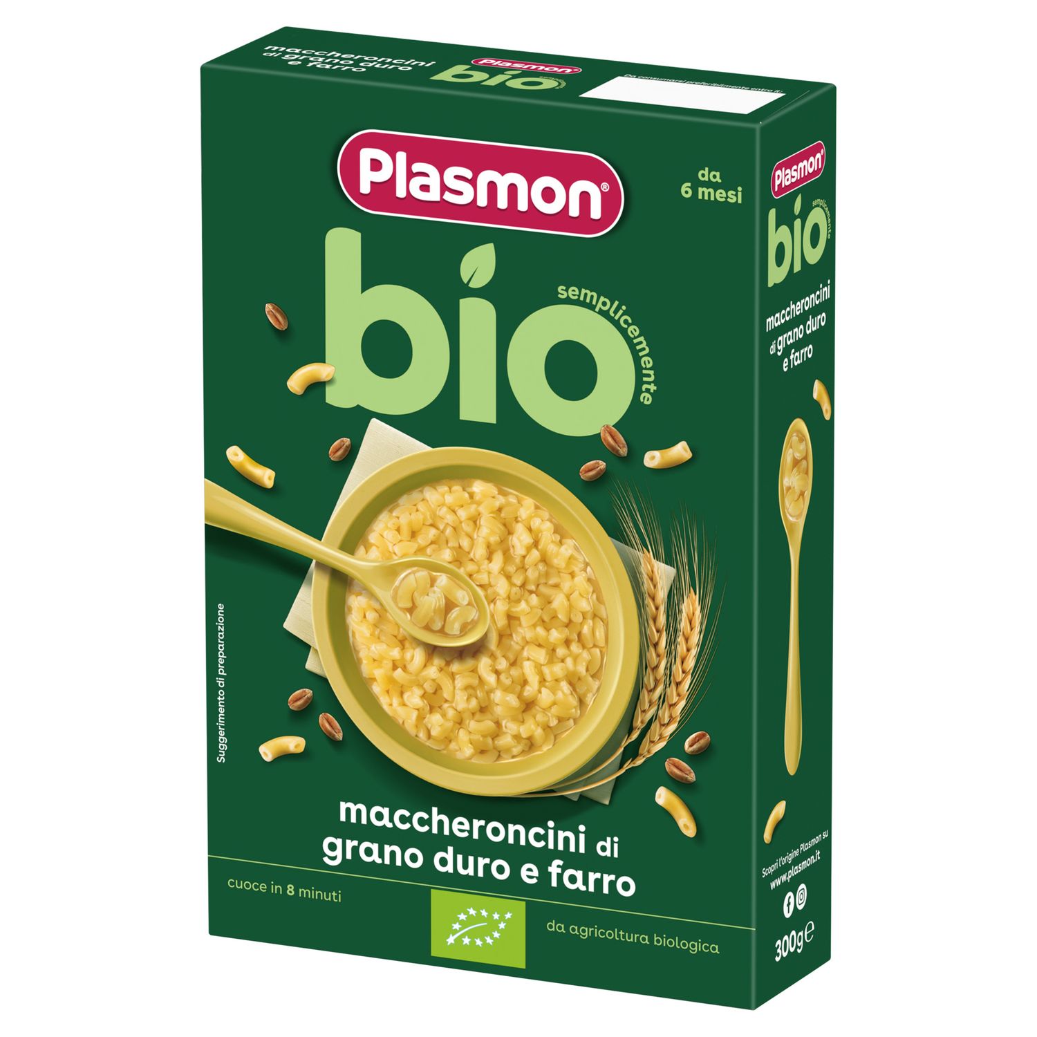 Plasmon 6+ pastina bio maccheroncini 300gr - Plasmon