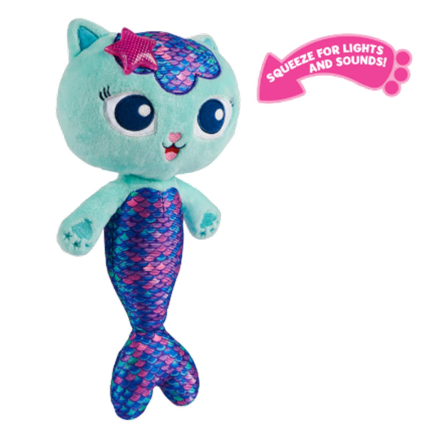 Gabby's dollhouse peluche siregatta 35 cm suoni e luci - spin master - Gabby