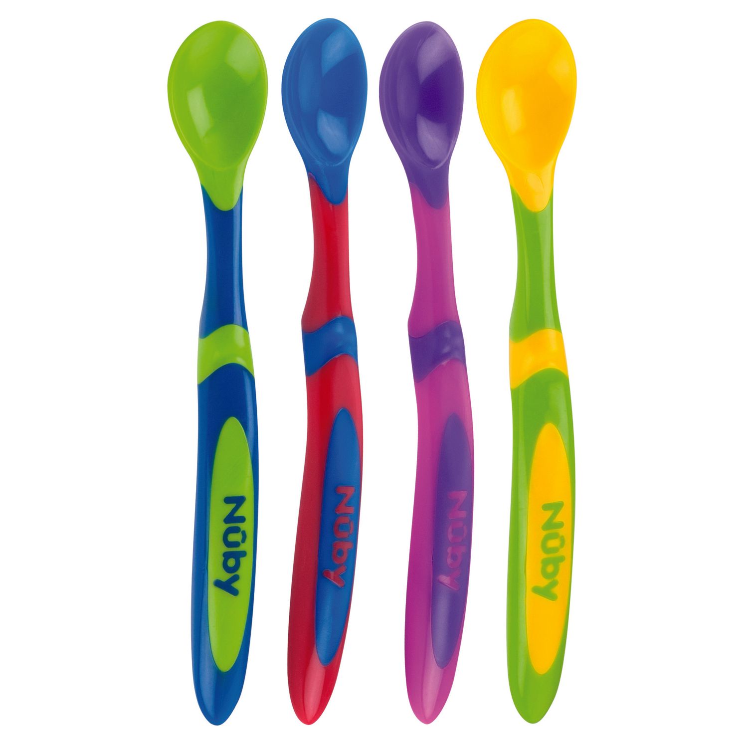 Nuby set 4 cucchiaini a manico lungo 6m+ - Nuby