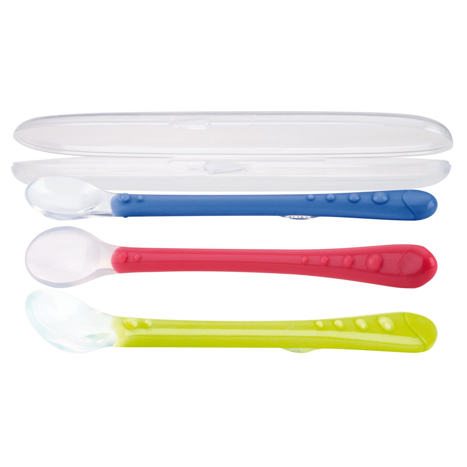 Nuby cucchiaino colori assortiti in silicone con custodia 6m+ - Nuby