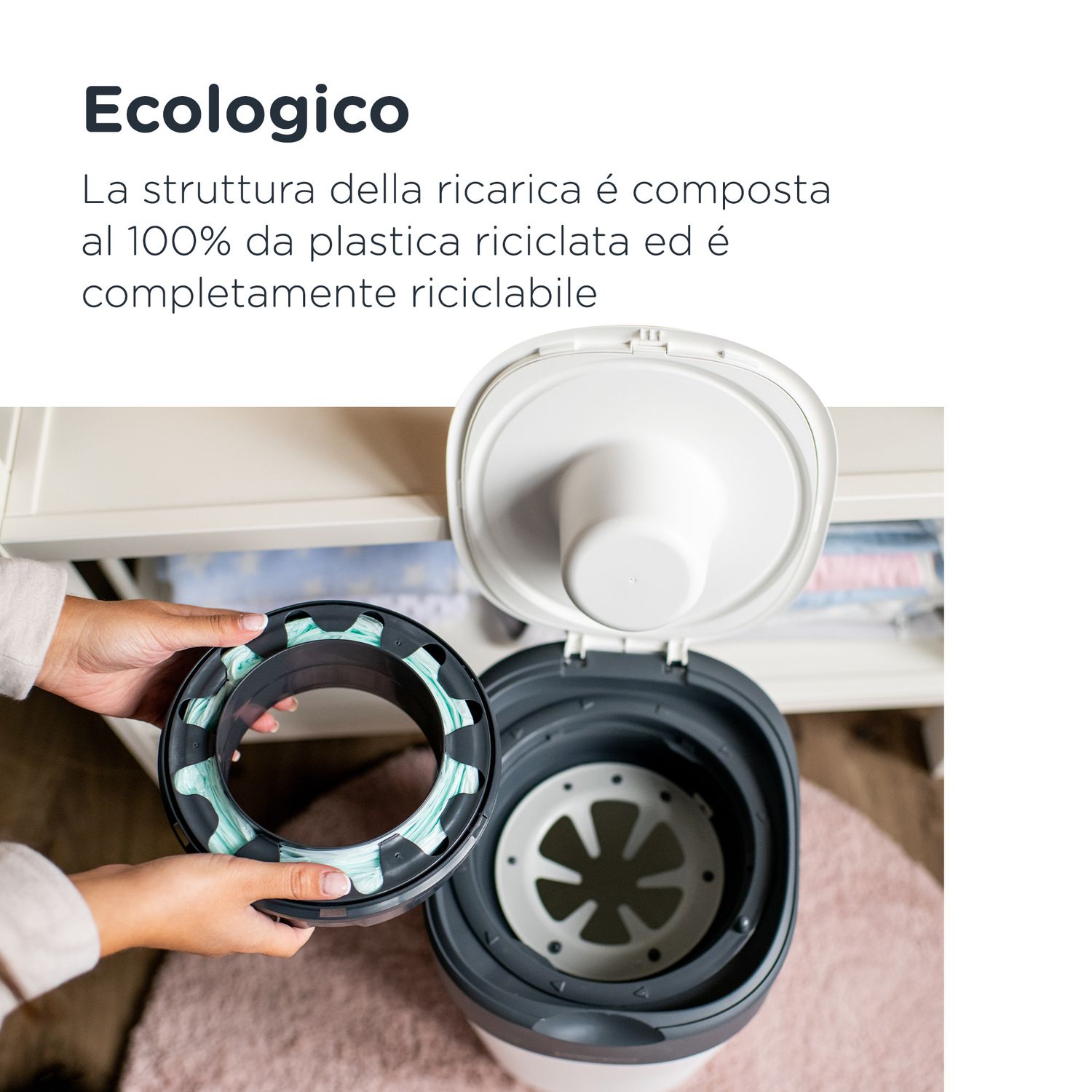 Tommee tippee twist and click cestino per pannolini avanzato bianco - Sangenic