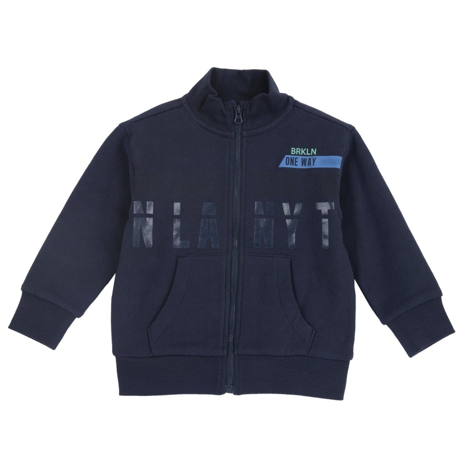 Chicco felpa blu con zip e scritta - Chicco