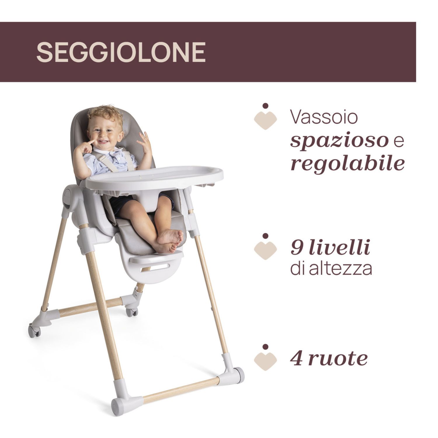 Seggiolone polly armonia scandinavian- chicco - Chicco
