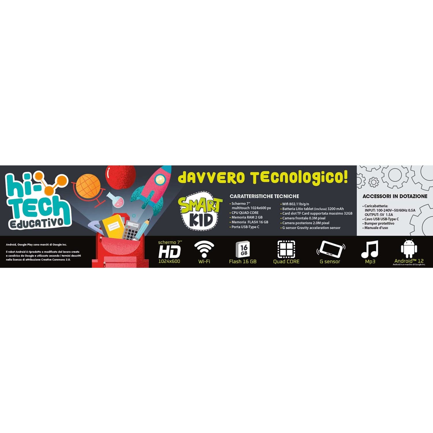 Tablet  hi tech educativo mio tab 7'' smart kid - lisciani - 5+ - LISCIANI