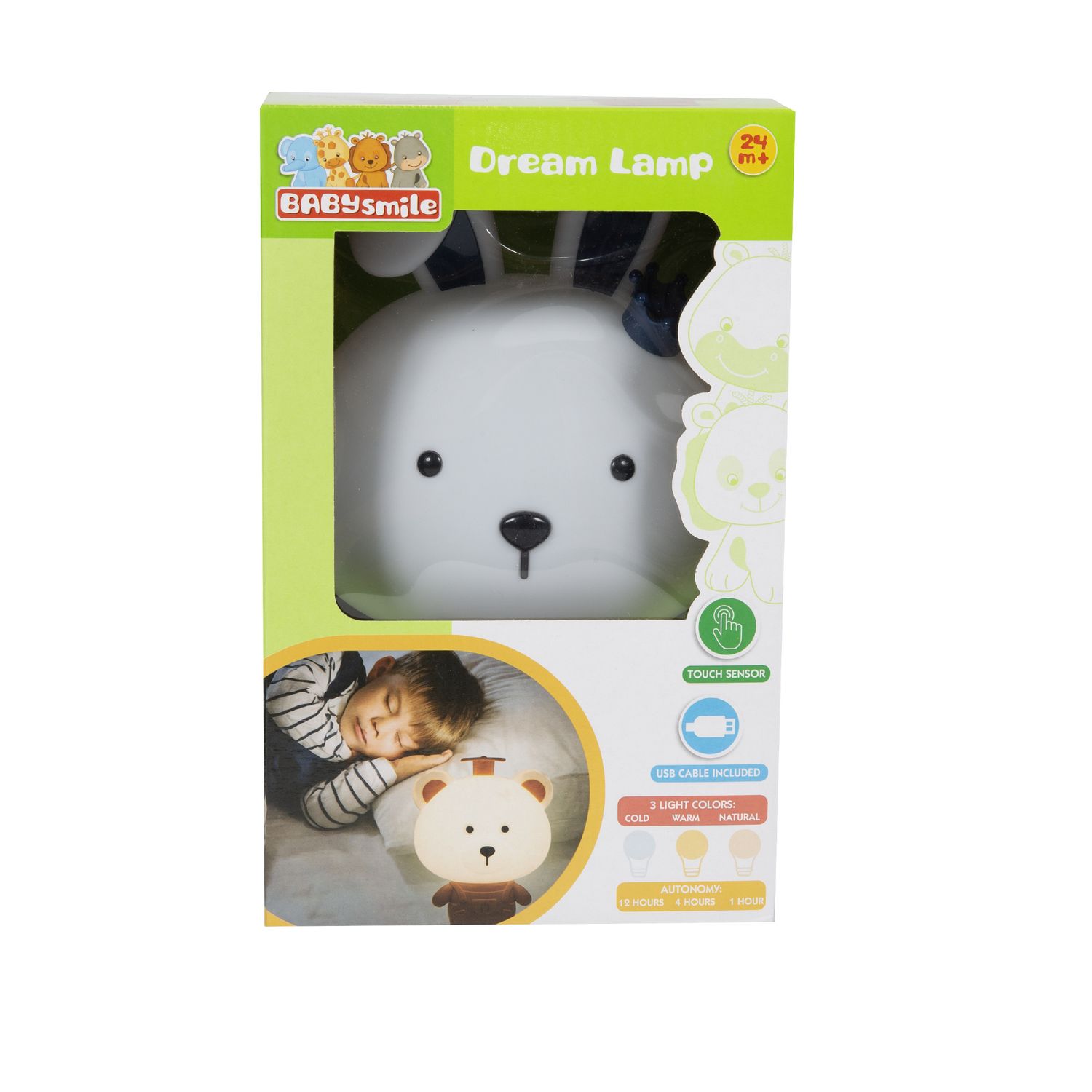 Lampada notturna orsetto e coniglio - assortita - baby smile - Baby Smile