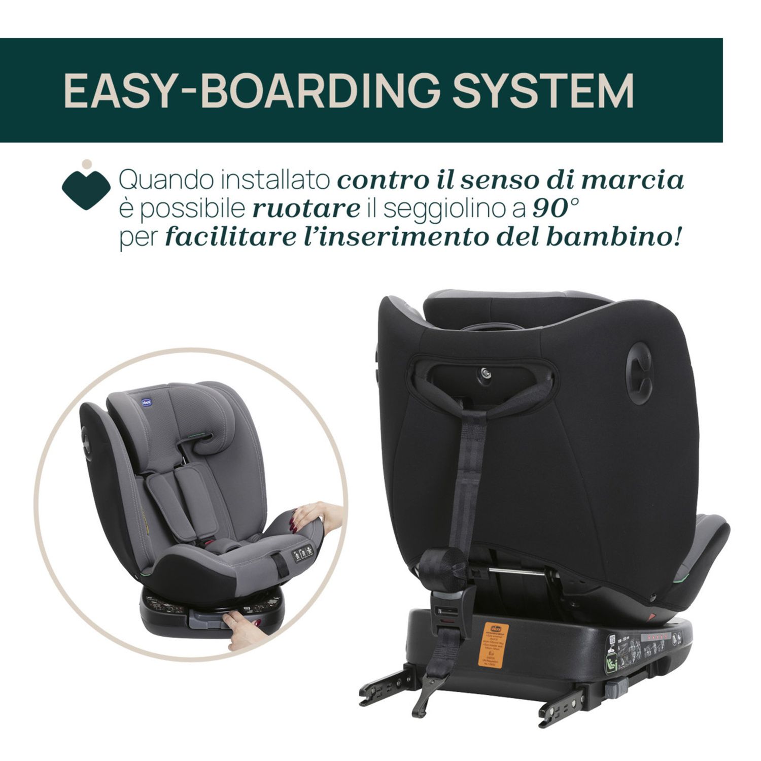 Seggiolino auto unico evo i-size (40-150 cm) grey black - chicco - Chicco
