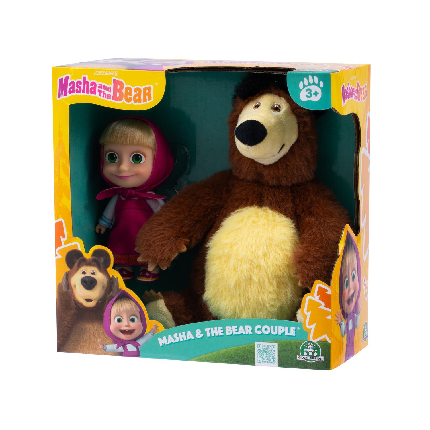 Set bambola masha 12cm  e peluche orso 20cm - masha e orso - 3+ - MASHA & ORSO