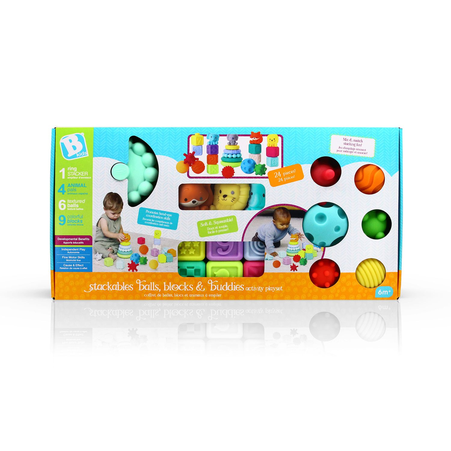 B. Toys – Stackadoos 68 Pezzi Blocchi Di Setole Impilabili – Giocattolo Costruzioni STEM Per Bambini 2+ Anni