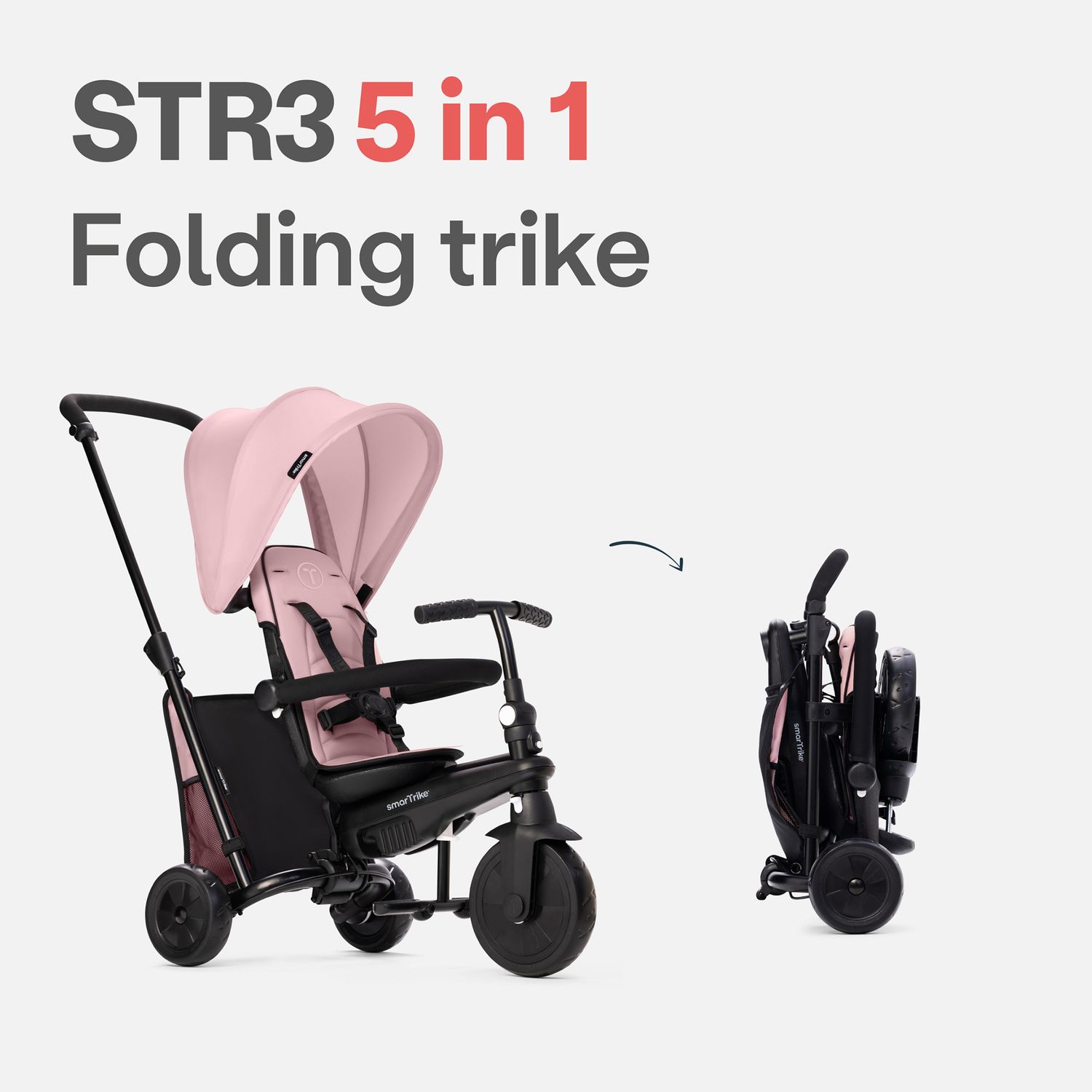 Triciclo str™3 plus - colore rosa - ideale per bambini da 10 mesi a 3 anni - stabilità e comfort - Smart Trike