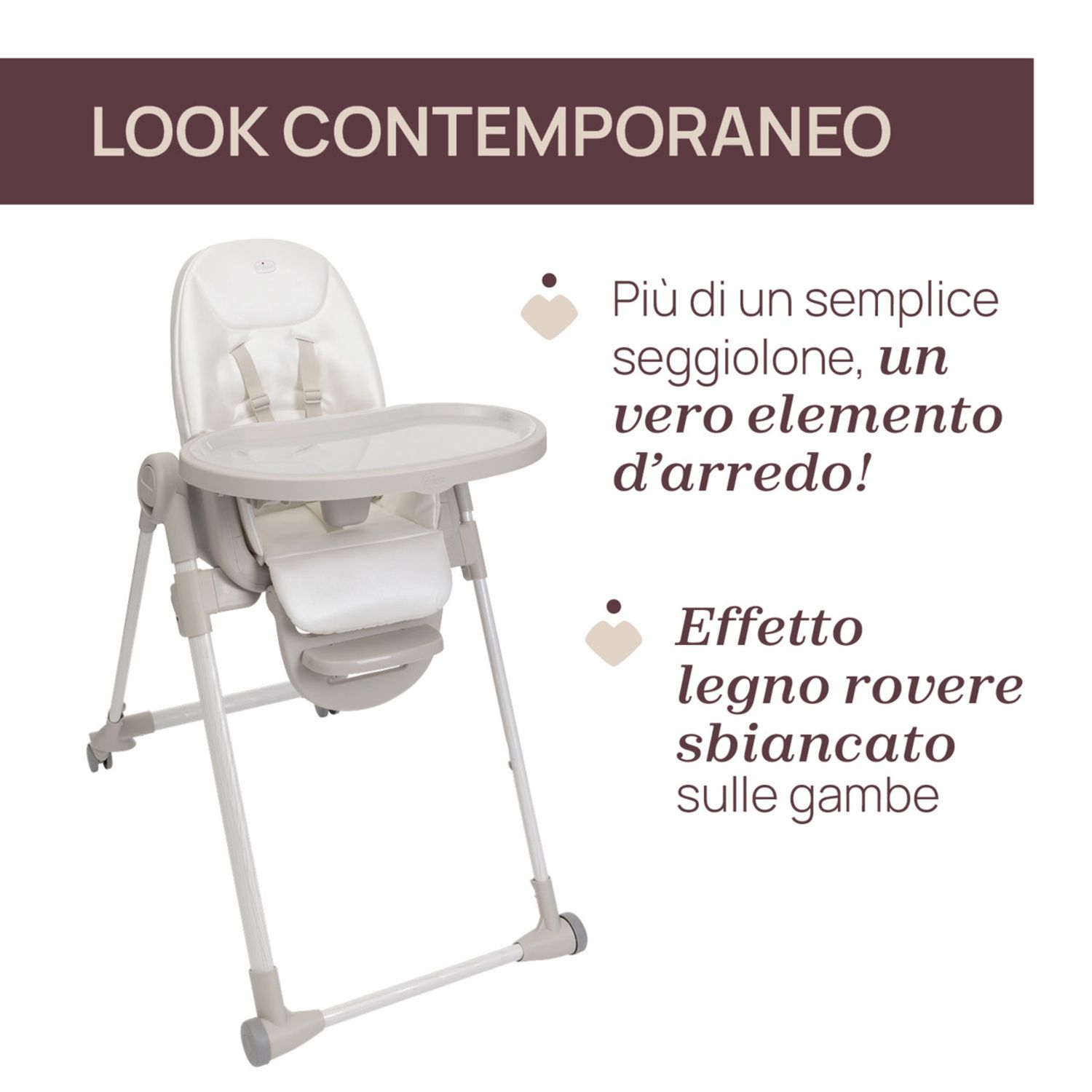 Seggiolone polly armonia motherpearl - chicco - Chicco