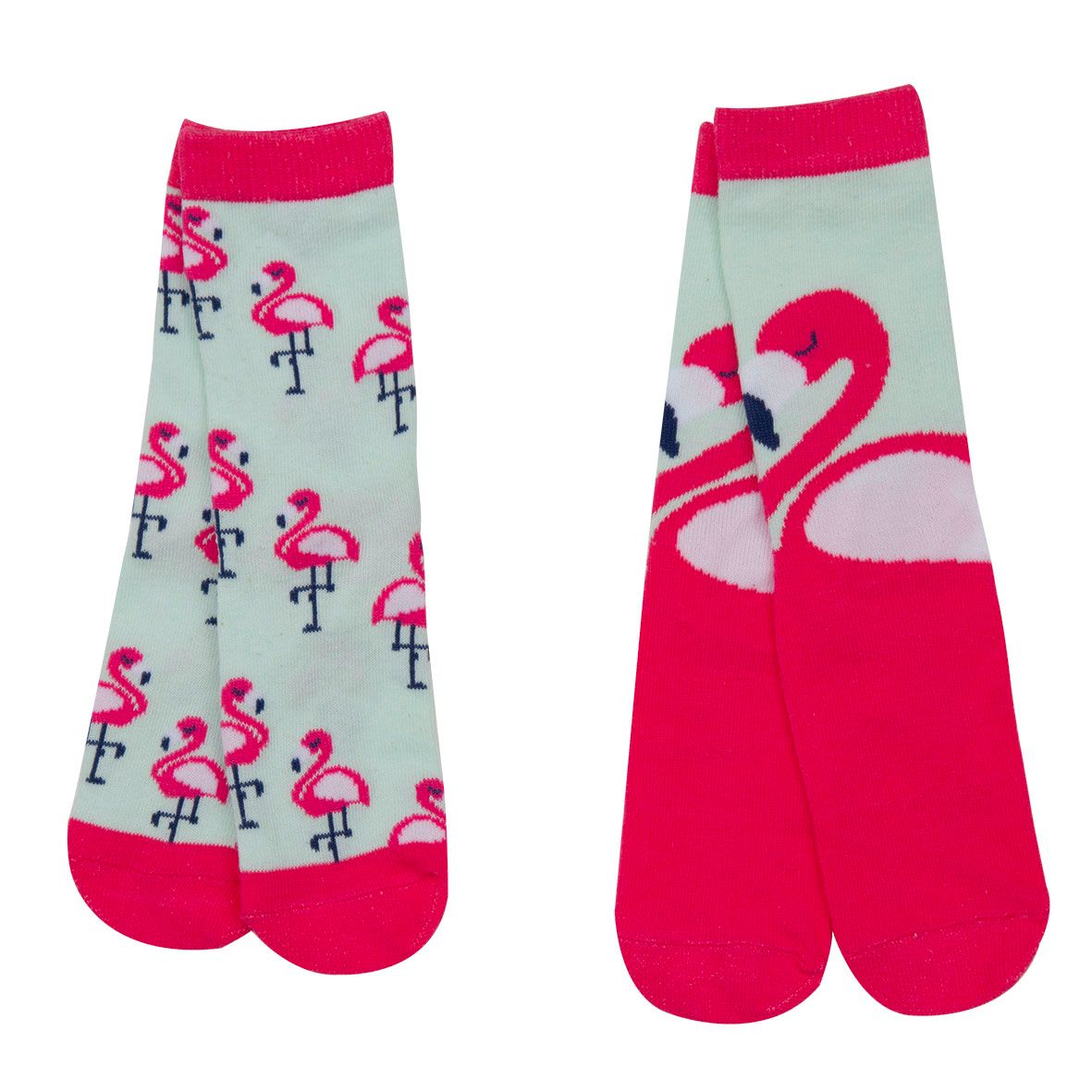 Pack due paia di calze antiscivolo bimba fenicottero - Mawi