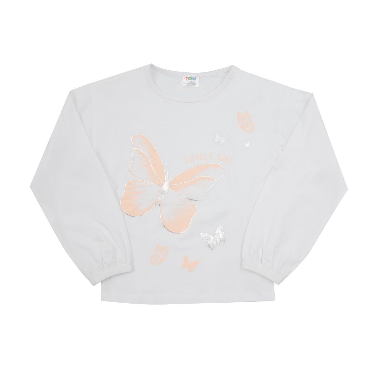 Maglia manica lunga bimba bianca stampata - Mawi