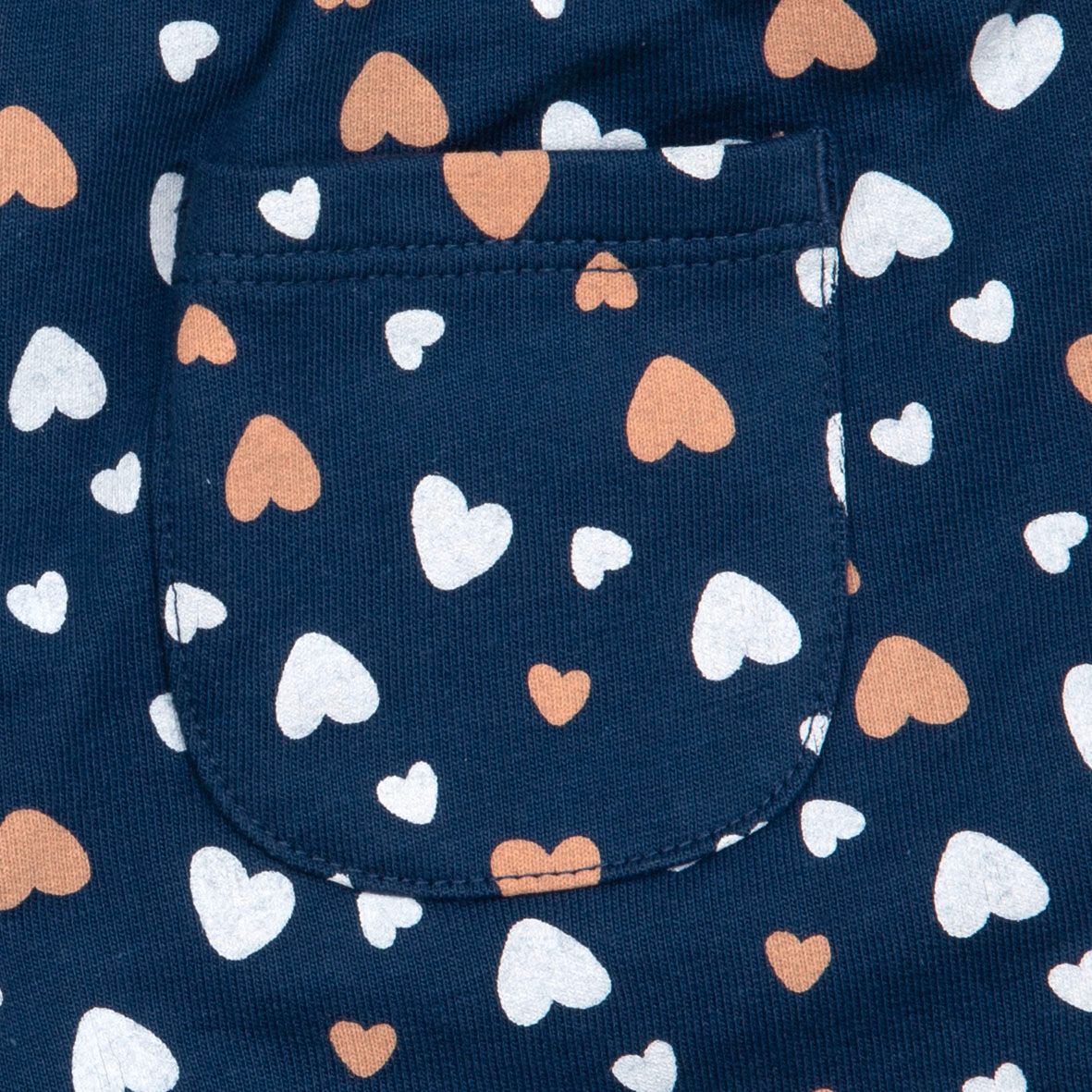 Pantaloni blu bimba cuori allover - Mawi