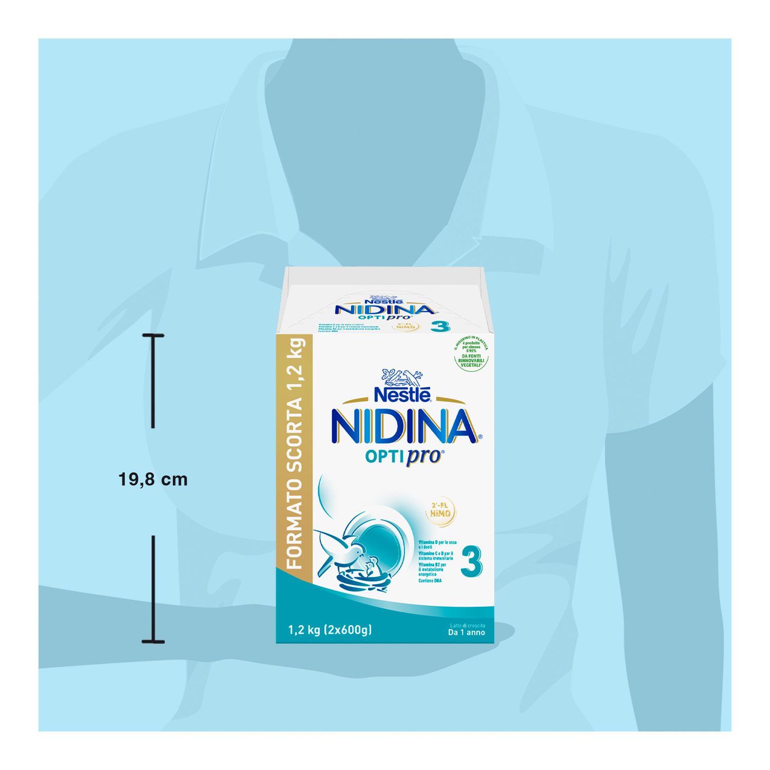 Nestlè nidina latte crescita 3 optipro in polvere - 2x600gr - NESTLE'