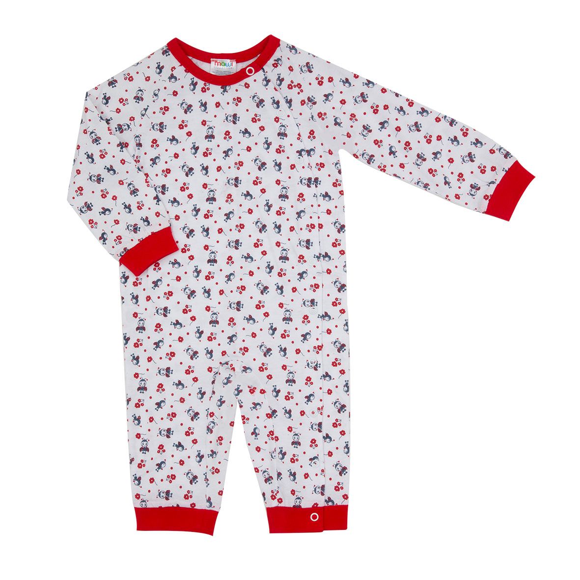 Pigiama intero bimba bianco stampato - Mawi