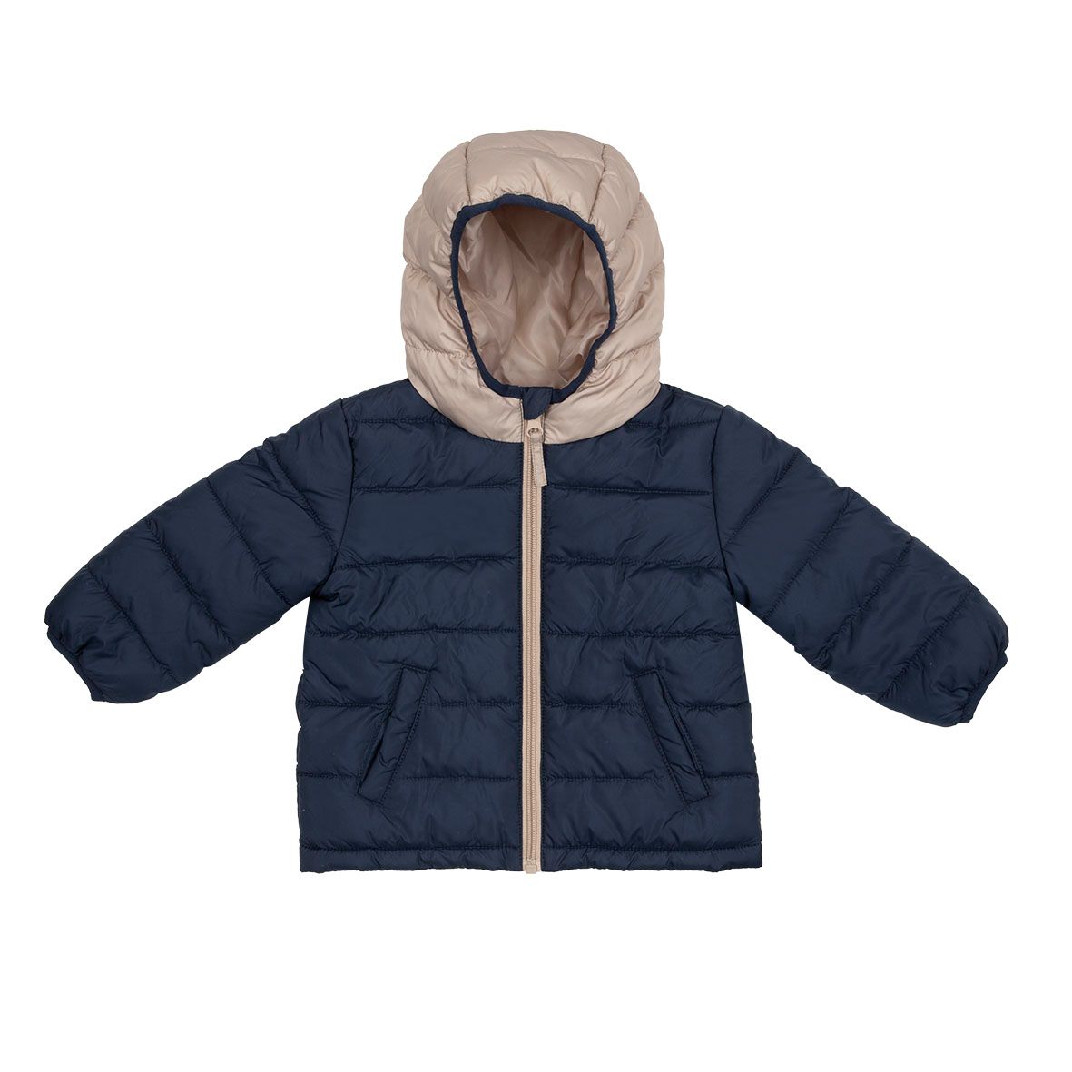 Giacca leggera bimbo blu/beige con cappuccio - Mawi