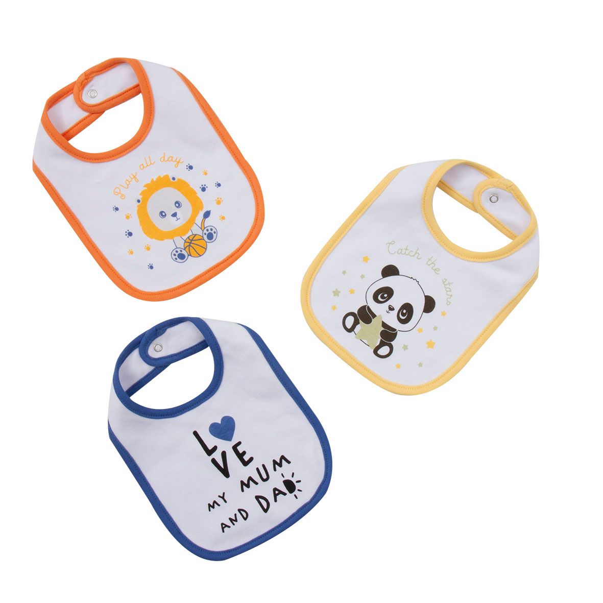 Pack 3 bavaglini bimbo stampati - Mawi