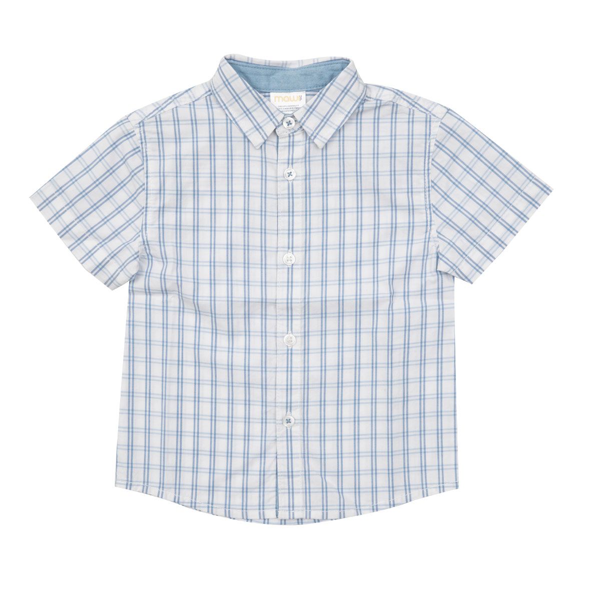 Camicia scozzese bimbo bianca/azzurra - Mawi