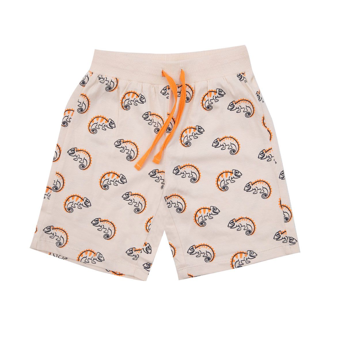 Short bimbo jersey beige/arancio stampato - Mawi