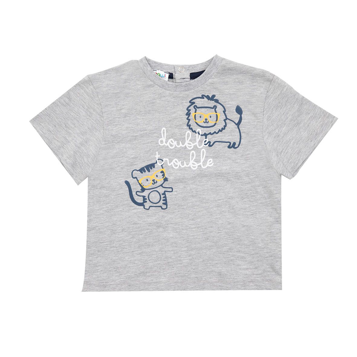 T-shirt bimbo grigia stampata - Mawi