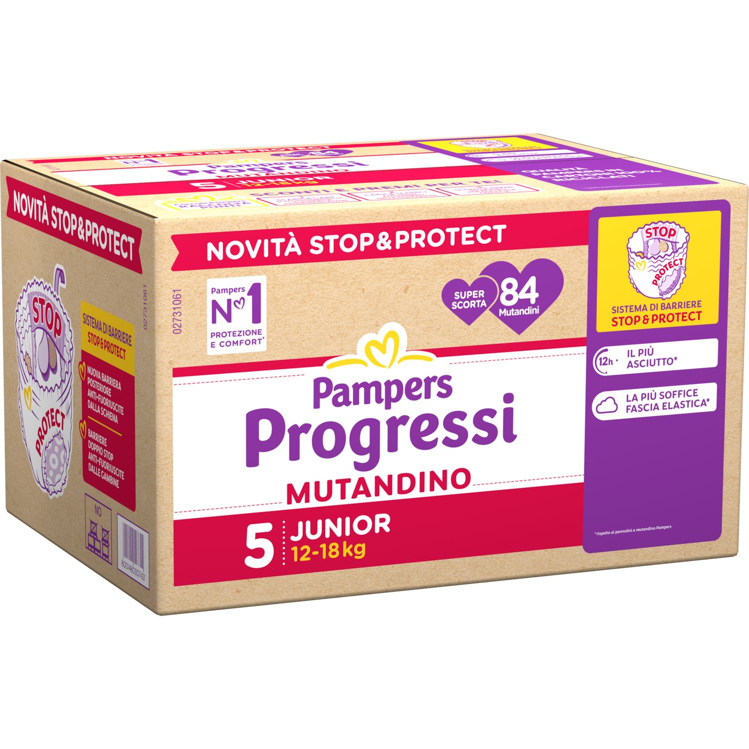 Progressi mutandino taglia 5 junior pacco scorta x84 - pampers - Catalogo Pampers