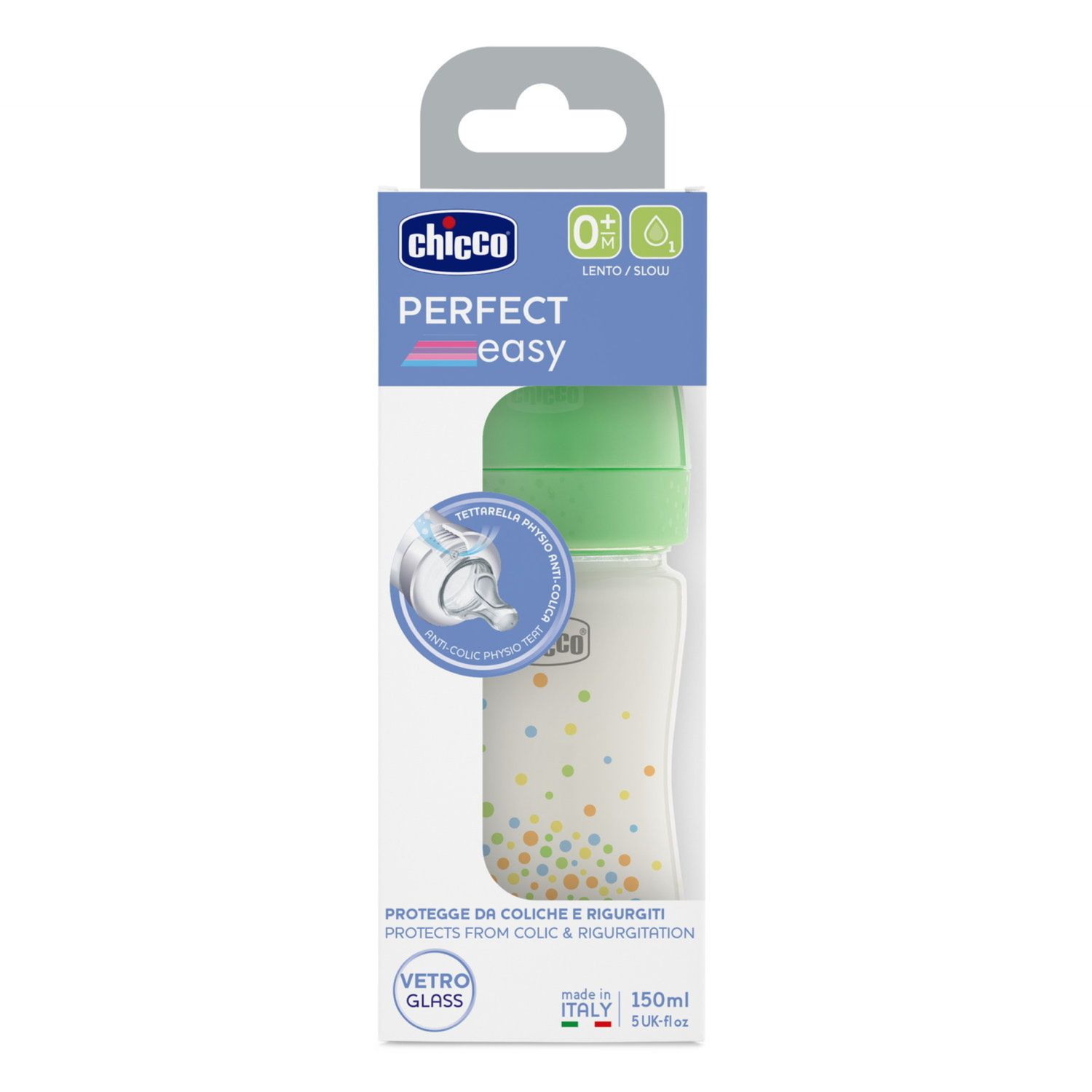 Biberon perfect easy 150ml in vetro verde - chicco - Chicco