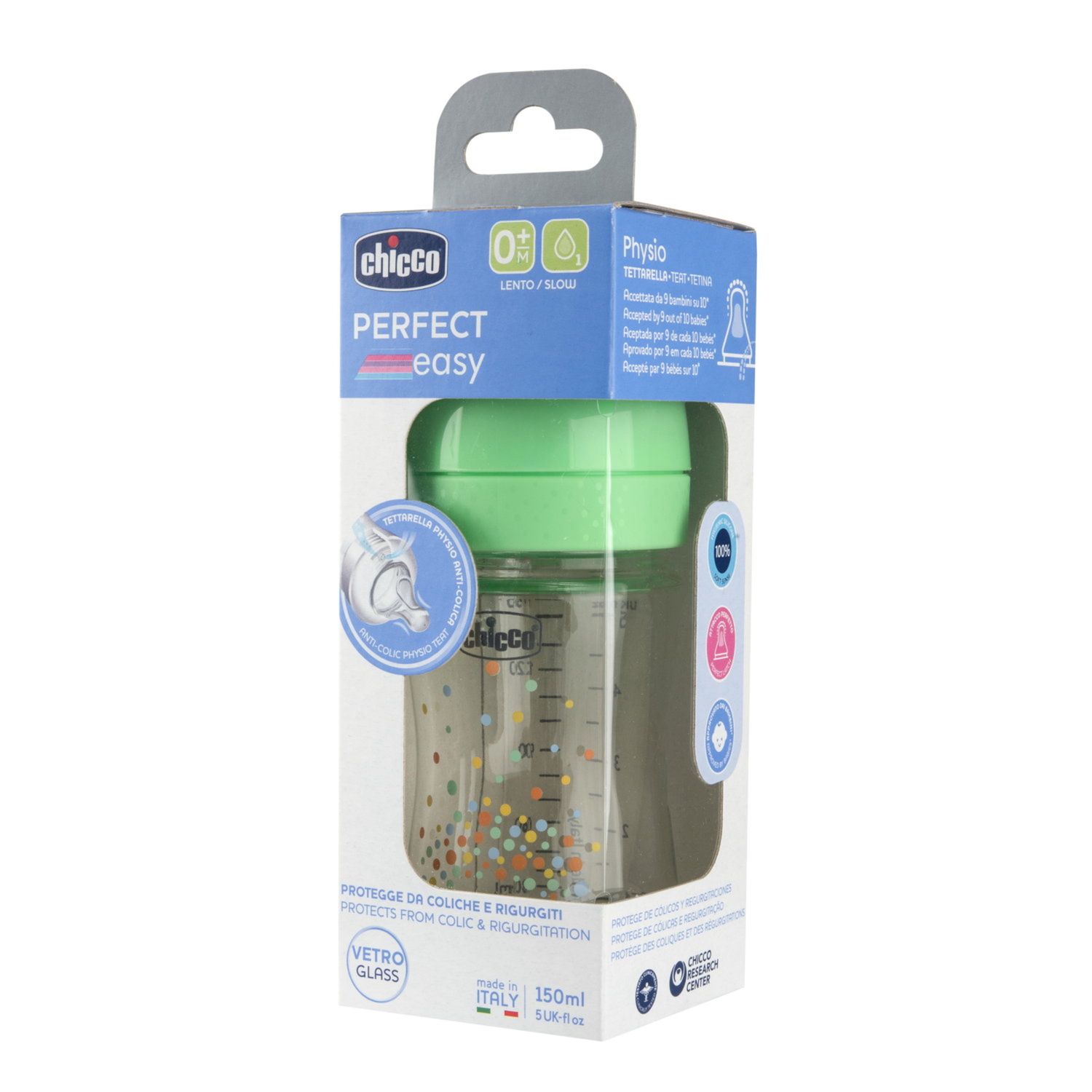 Biberon perfect easy 150ml in vetro verde - chicco - Chicco