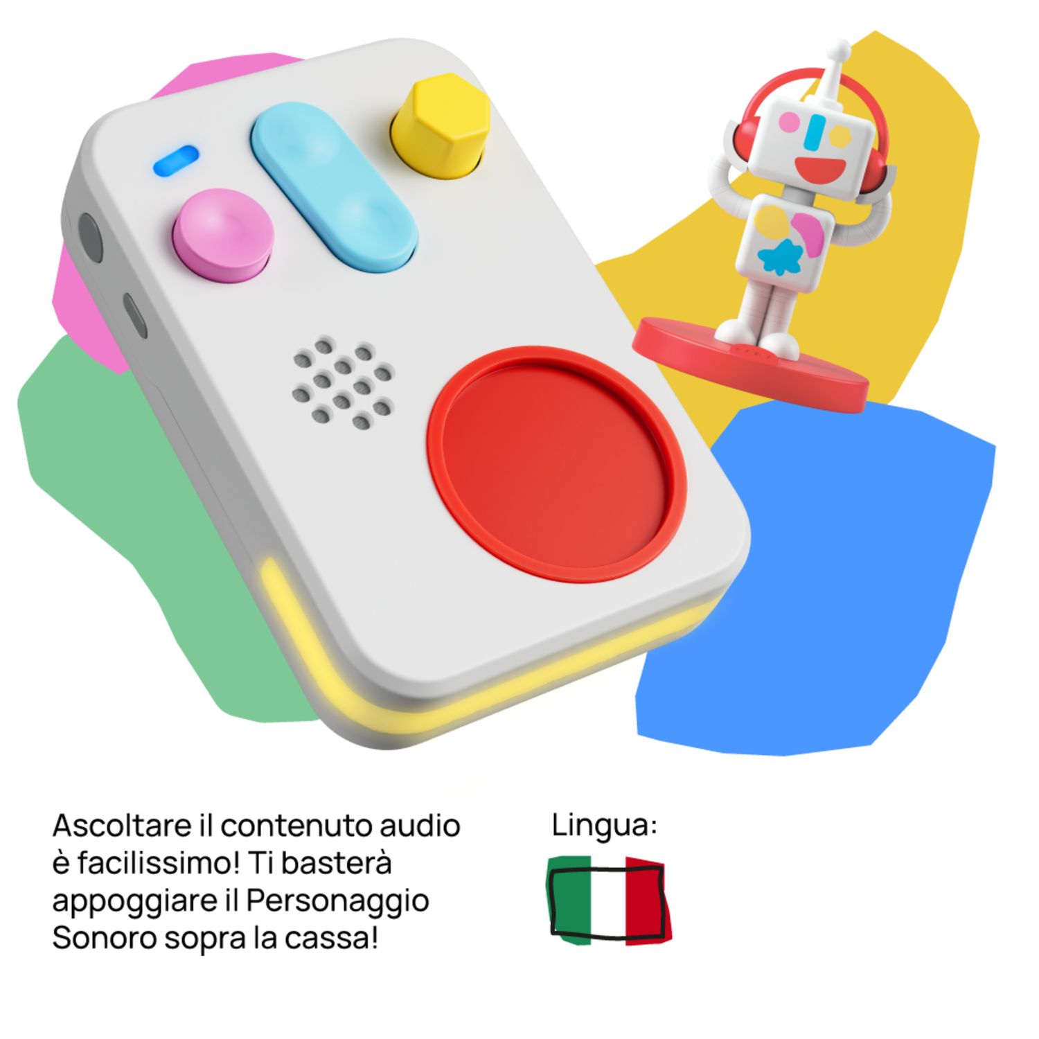 Raccontastorie interattivo faba +, cassa audio con personaggio sonoro fabame - Faba