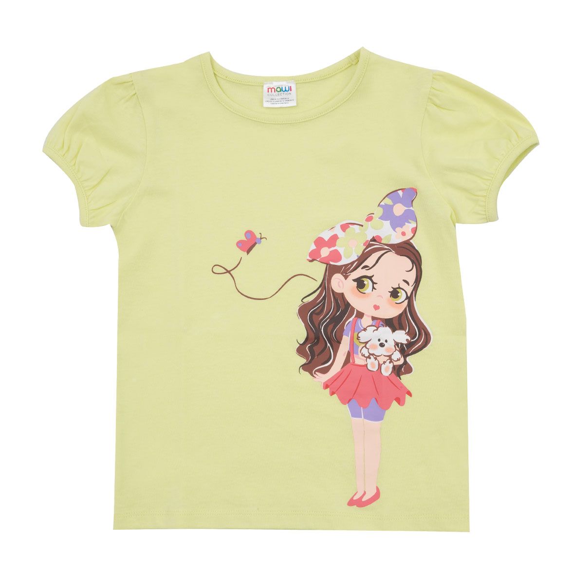 T-shirt jersey bimba verde stampata - Mawi