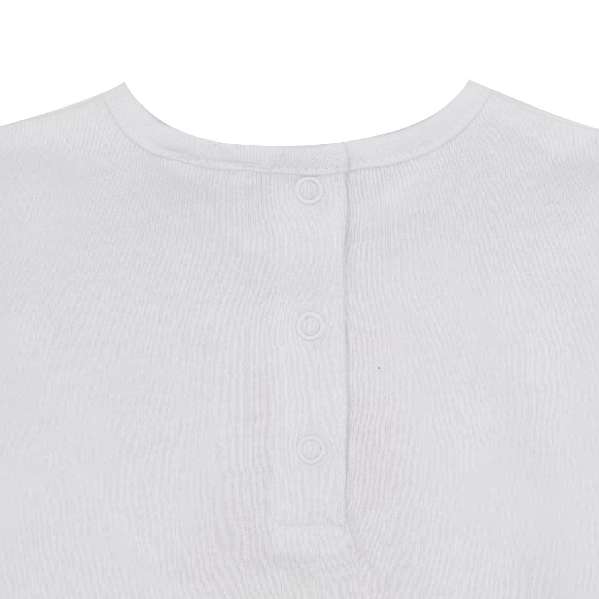 T-shirt giromanica bimba bianca stampata - Mawi