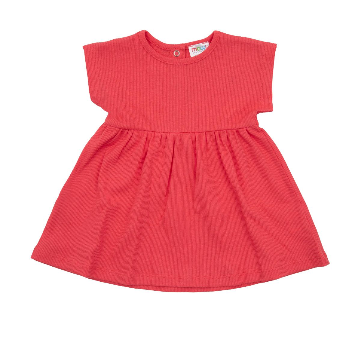 Abito basic giromanica bimba corallo - Mawi