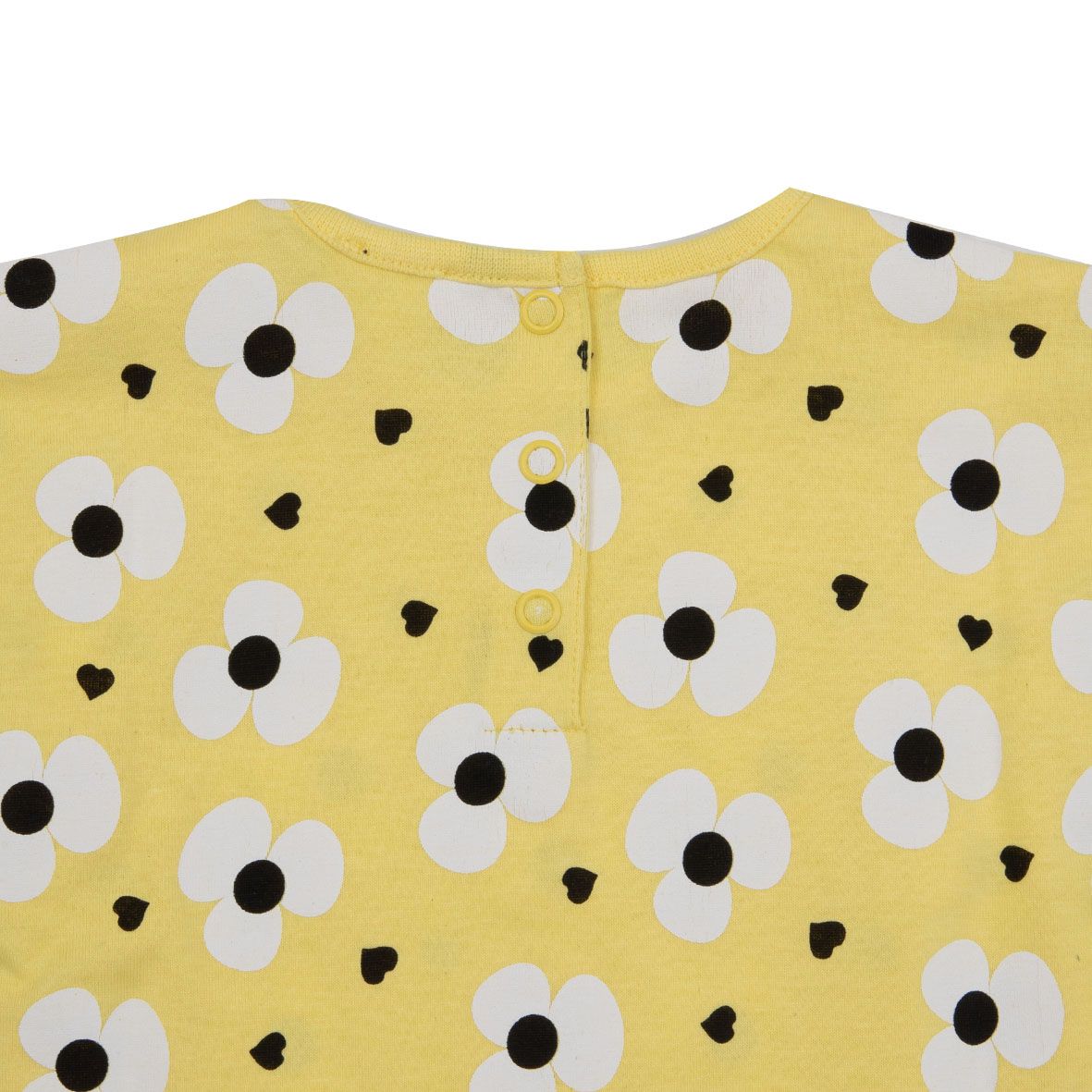 T-shirt giromanica bimba gialla con fiori - Mawi