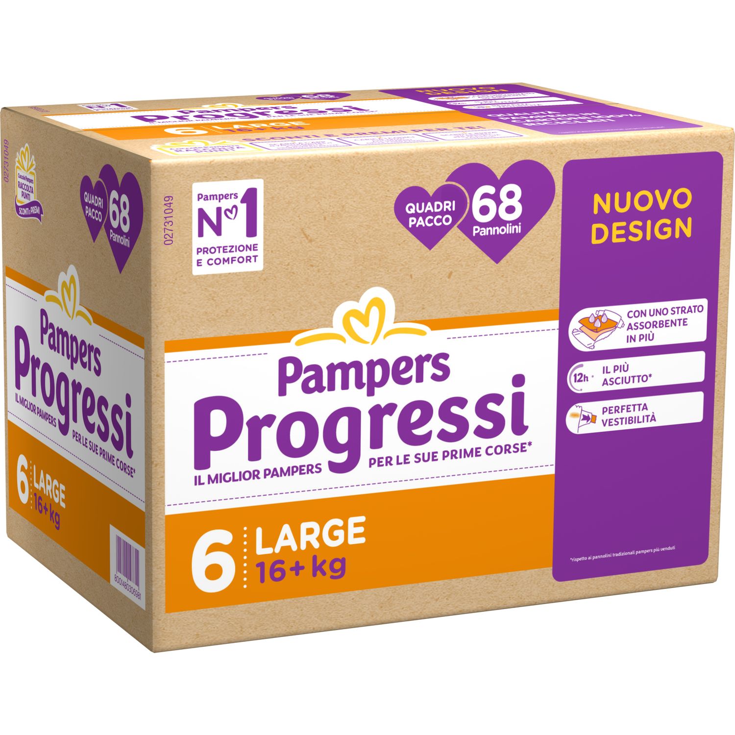Progressi xl quadri pacco x68 - pampers - Catalogo Pampers