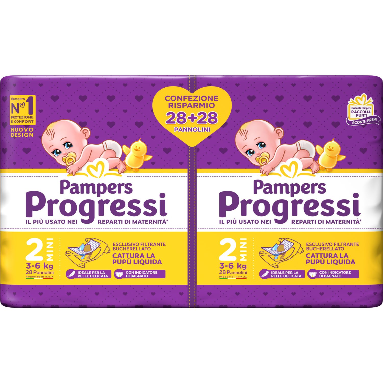 Progressi taglia 2 mini (3-6 kg) conf. 28+28 pezzi - pampers - Catalogo Pampers