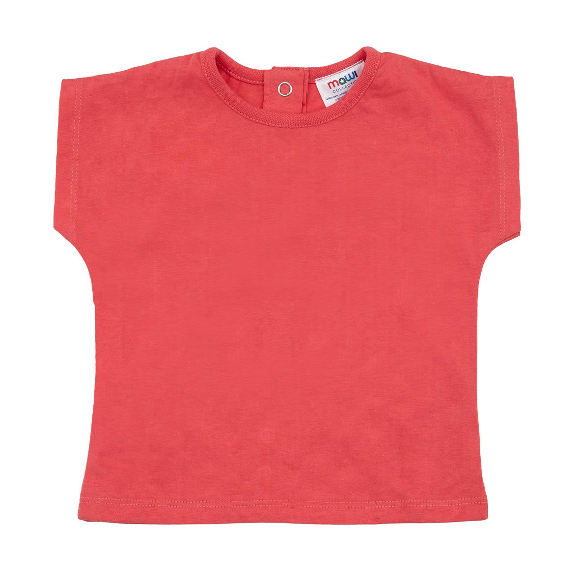T-shirt basic giromanica bimba corallo - Mawi