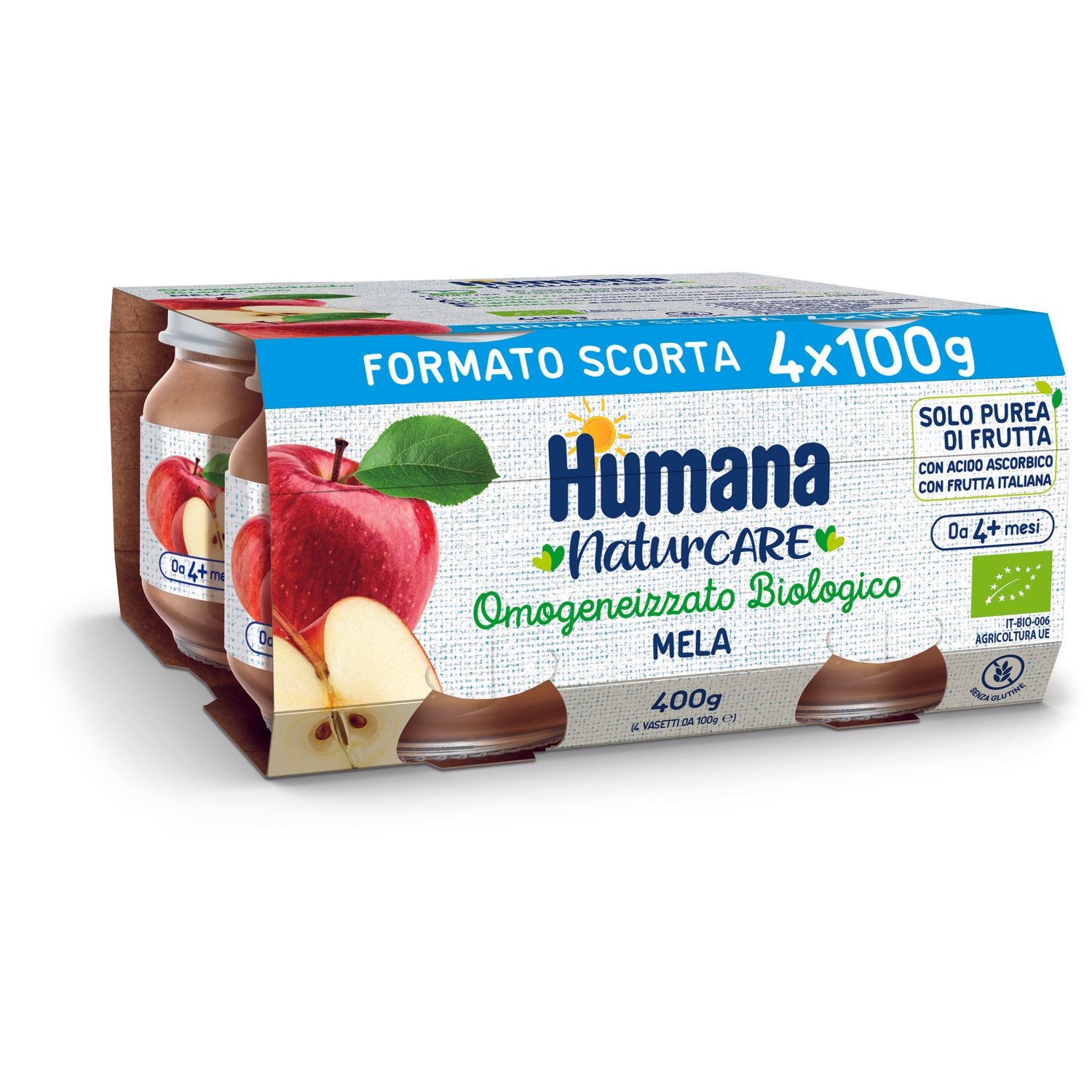 Omo mela biologica 4x100g - humana - Humana