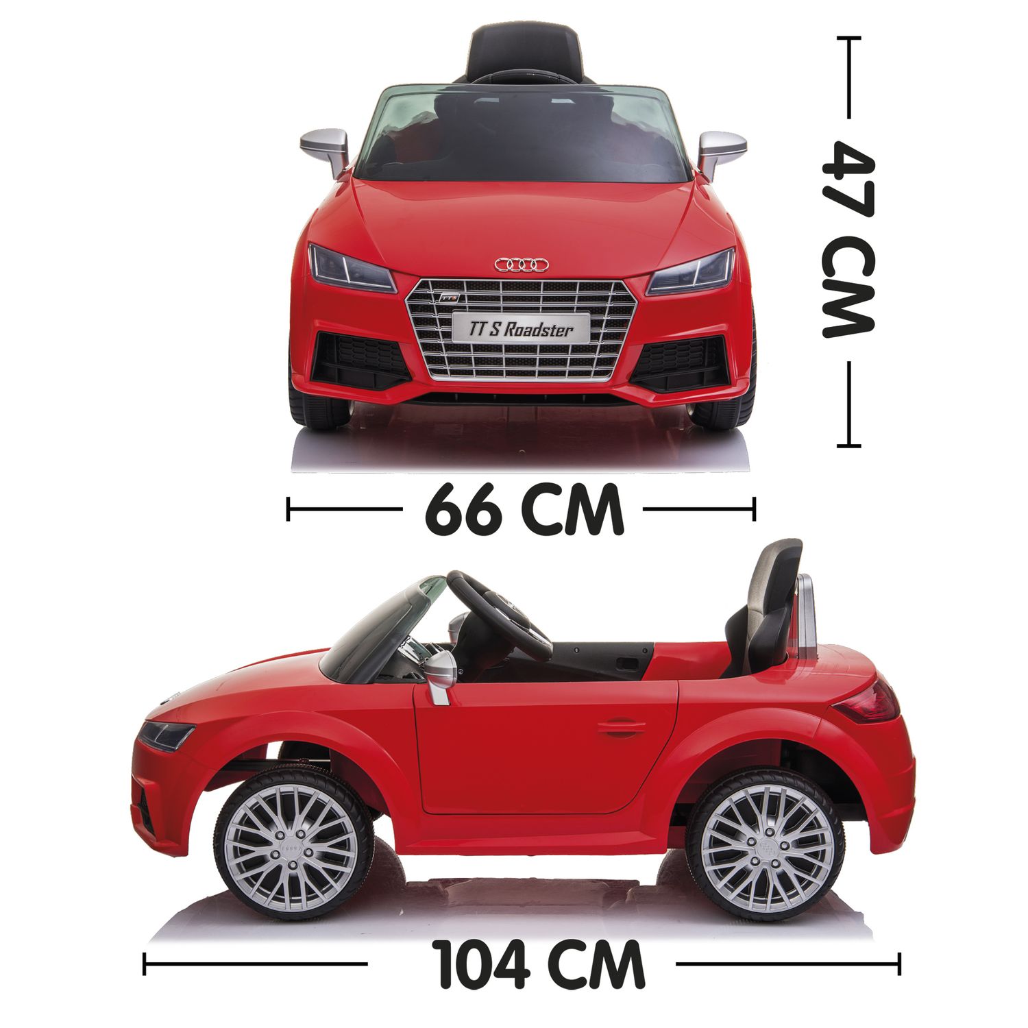 Audi tt s roadster 12v per bambini – auto elettrica con telecomando, luci, usb, radio fm e 2 velocità - 3+ - Sun&Sport