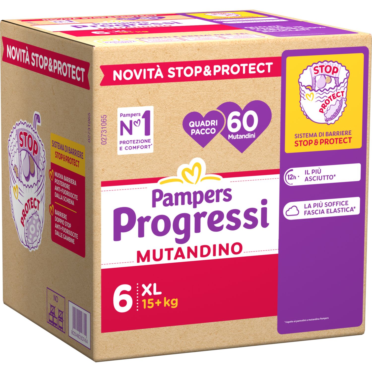 Progressi mutandino taglia 6 xl quadri pacco x60 - pampers - Catalogo Pampers