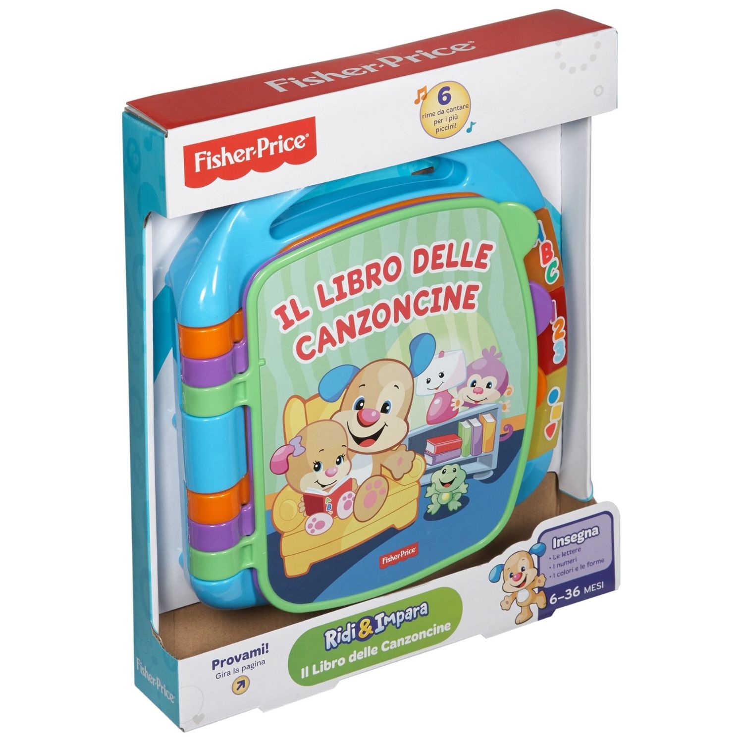 Fisher price- libro delle canzoncine ridi e impara, imparare parole, lettere e numeri, bambini dai 6 mesi - Fisher Price