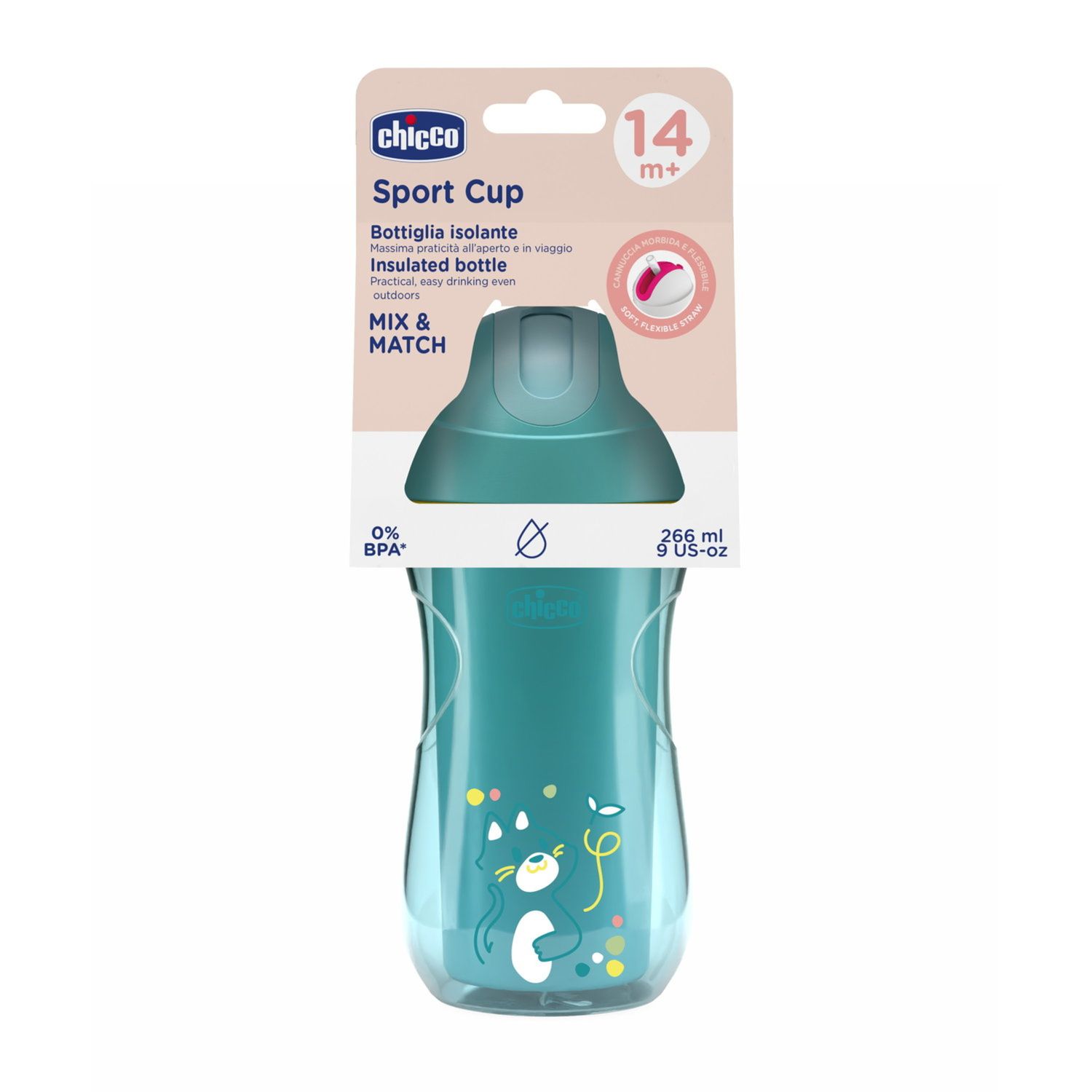 Tazza sport 14m+ azzurra - chicco - Chicco