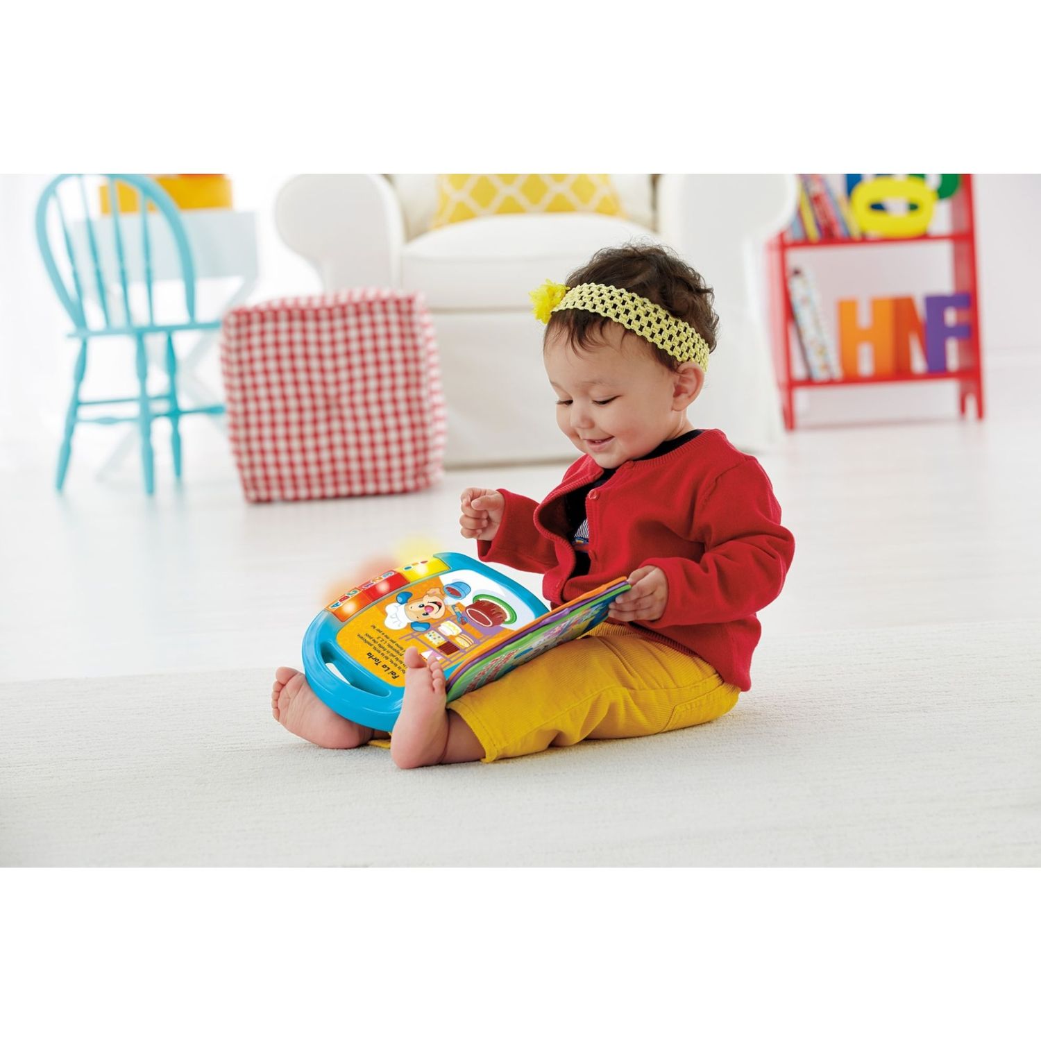 Fisher price- libro delle canzoncine ridi e impara, imparare parole, lettere e numeri, bambini dai 6 mesi - Fisher Price