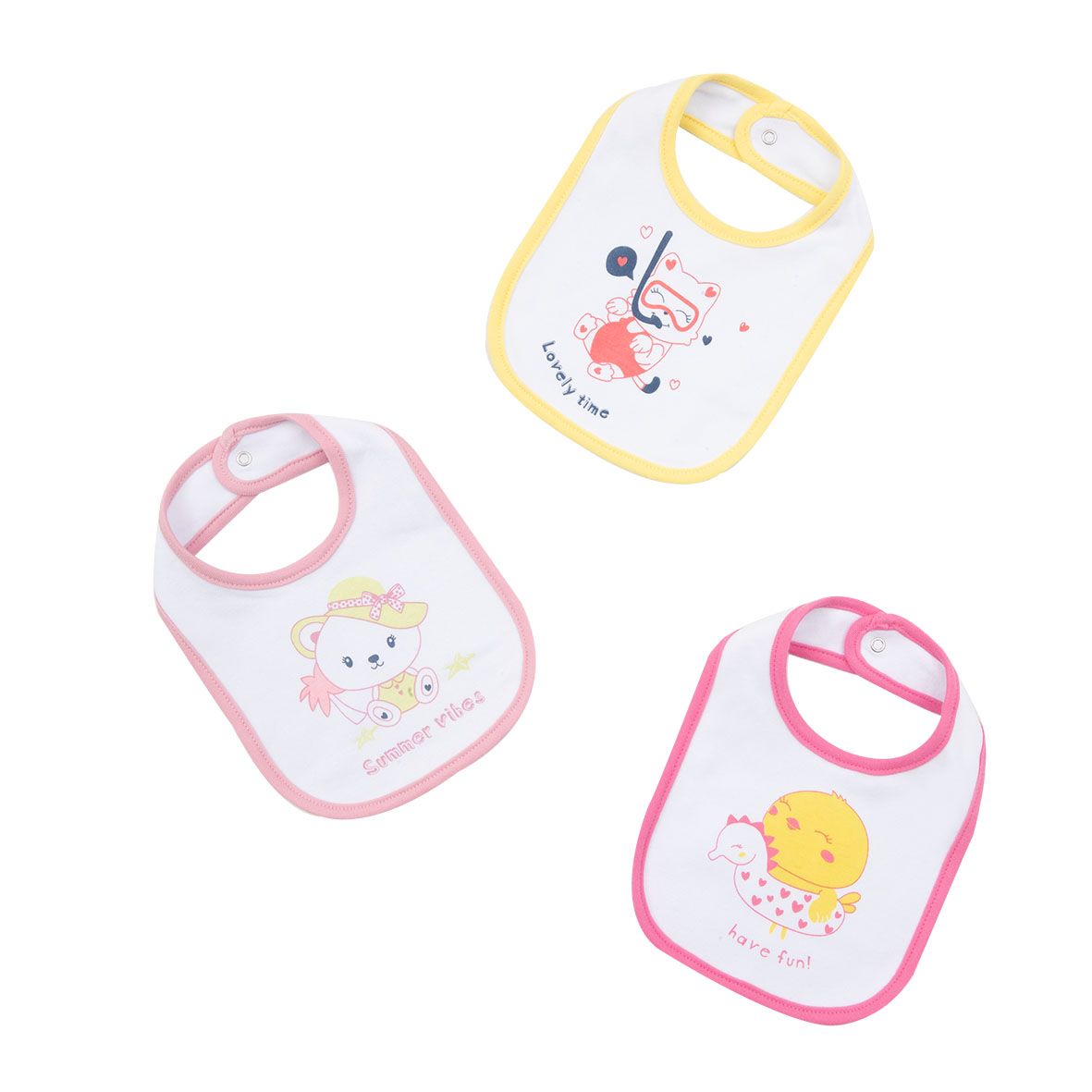 Pack 3 bavaglini bimba con stampa multicolor - Mawi